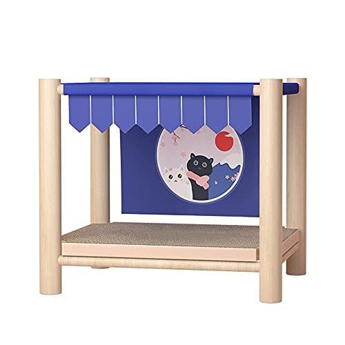 JIAYING Hundebetten Hundebetten Katze Betten Indoor Haustier Bett Katze Kratzbrett, Hund Kennel Zimmer Robuste Massivholz Zwinger, Stark Und Robust, Für Familien Wohnzimmer Schlafzimmer Ti(Color:Blau) von JIAYING