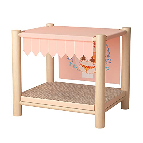 JIAYING Hundebetten Hundebetten Katze Betten Indoor Haustier Bett Katze Kratzbrett, Hund Kennel Zimmer Robuste Massivholz Zwinger, Stark Und Robust, Für Familien Wohnzimmer Schlafzimmer Ti(Color:Rosa) von JIAYING