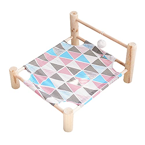 JIAYING Hundebetten Hundebetten Katzenbetten Holz Haustier Bett Durable Haustierbett Lounge, Feuchtigkeitsdichte Anti-slip-lounge Komfort Kennel, Für Innen- Und Außenbereich, Starke Tragfä(Color:Rosa) von JIAYING