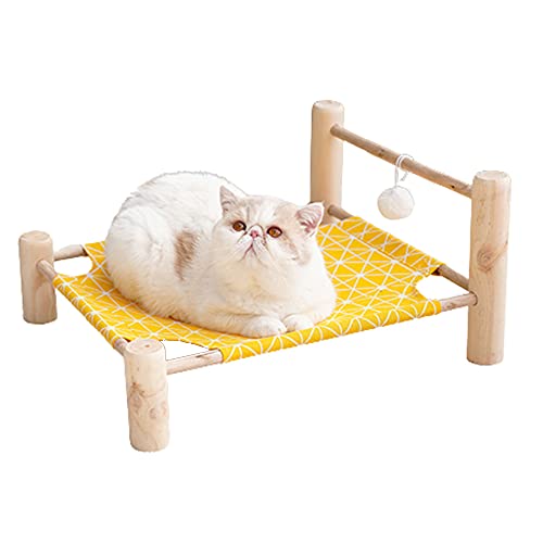 JIAYING Hundebetten Hundebetten Katzenbetten Holz Haustier Bett Durable Haustierbett Lounge, Feuchtigkeitsdichte Anti-slip-lounge Komfort Kennel, Für Innen- Und Außenbereich, Starke Tragfä(Color:Gelb) von JIAYING