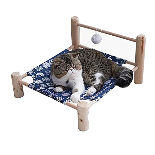 JIAYING Hundebetten Hundebetten Katzenbetten Holz Haustier Bett Durable Haustierbett Lounge, Feuchtigkeitsdichte Anti-slip-lounge Komfort Kennel, Für Innen- Und Außenbereich, Starke Tragfä(Color:Blau) von JIAYING