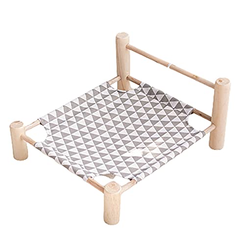 JIAYING Hundebetten Hundebetten Katzenbetten Holz Haustier Bett Durable Haustierbett Lounge, Feuchtigkeitsdichte Anti-slip-lounge Komfort Kennel, Für Innen- Und Außenbereich, Starke Tragfä(Color:Grau) von JIAYING