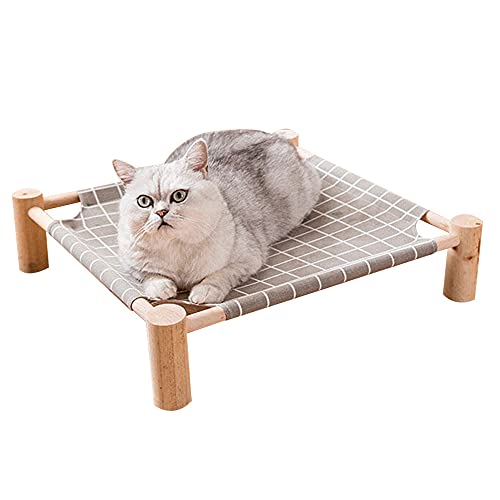 JIAYING Hundebetten Katze Betten Hundebetten Haustier Bett Haustierbettbettraum, Erhöhter Holzhund/Katzenbett Robustem Massivholz-Kennel, Für Innen- Und Außenbereich, Mehrere Farben-Opti(Color:Grau) von JIAYING