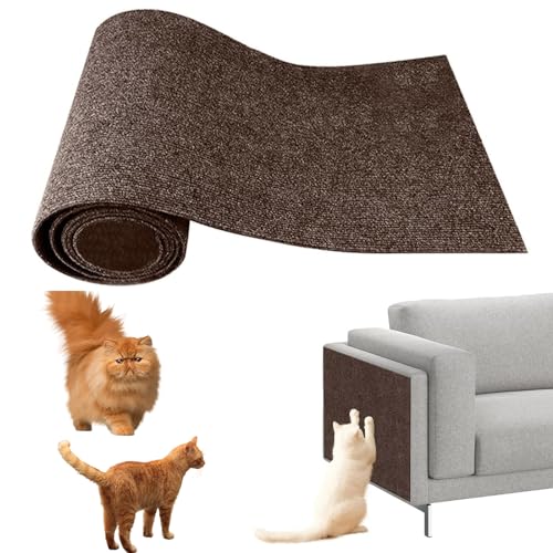 JIAZHOUHB Kratzmatte Katze,Cathpetic Kratzmatte Selbstkleben, Katzen kratzmatte, kratzmatte Katze Sofa, katzenkratzwand, DIY Climbing Cat Scratcher - Kommt mit 10 Sofas(Size:30 * 100CM,Color:Braun) von JIAZHOUHB