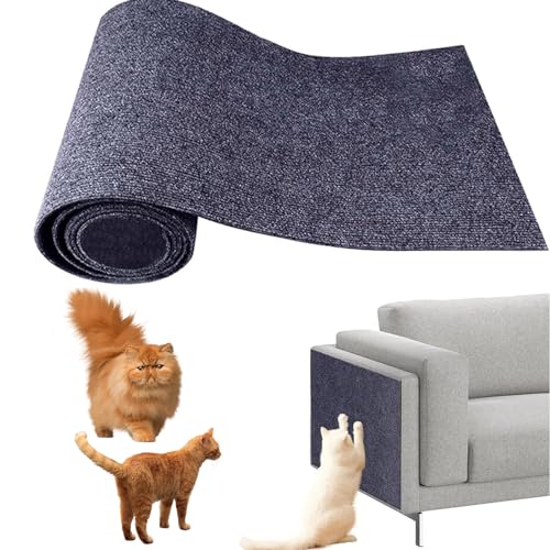 JIAZHOUHB Kratzmatte Katze,Cathpetic Kratzmatte Selbstkleben, katzen kratzmatte, kratzmatte katze sofa, katzenkratzwand, DIY Climbing Cat Scratcher - Kommt mit 10 Sofas(Size:30*100CM,Color:Dunkelblau) von JIAZHOUHB