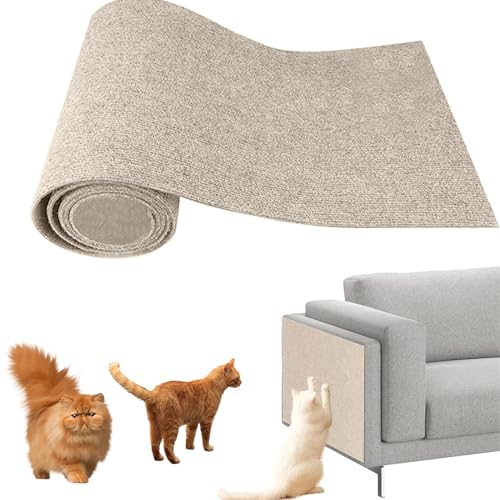 JIAZHOUHB Kratzmatte Katze,Cathpetic Kratzmatte Selbstkleben, katzen kratzmatte, kratzmatte katze sofa, katzenkratzwand, DIY Climbing Cat Scratcher - Kommt mit 10 Sofaschnall(Size:30*100CM,Color:Weiß) von JIAZHOUHB