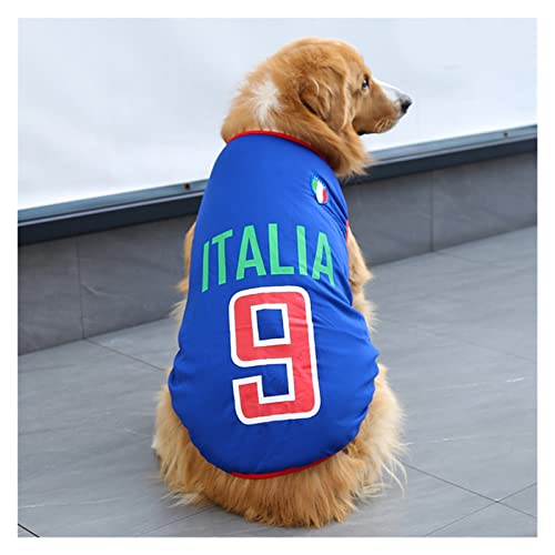 Kleine Große Hund Weste Haustier Kleidung Welpen Sommerkleid Samoa Labrador Teddy Mesh Weste T-Shirt Hund Katze Kleidung Shirt (Color : Italy 9, Size : 4XL(80 * 55cm)) von JIBIO