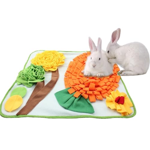 JIEBWCHA Bunny Snuffle Matte, Snuffle Matte für Kaninchen - Langsame Fütterungsmatte,Behandlungsspender, kleines Haustier -Puzzlespielzeug für Welpen -Hamster Chinchillas, Haustierbedarf von JIEBWCHA