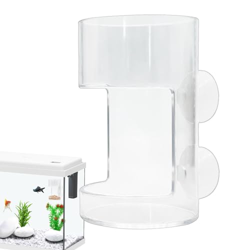 JIEBWCHA Garnelen-Futterrohr, Saugnapf Betta Feeder Futterspender, Garnelen-Futterrohr Transparente Aquarium, Fischfutter Rohr Automatischer Fischfutterspender Für Aquarien, 2pcs von JIEBWCHA