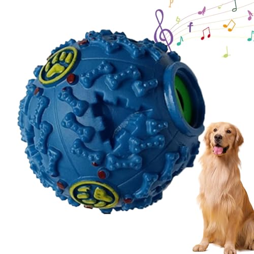 JIEBWCHA Hundekicherball,Hundefutterball - Schnüffelball für Hunde - Interaktive Slow-Feeder-Bälle, kreatives Beißball-Spielzeug mit Kichergeräusch zum Reinigen der Zähne von JIEBWCHA