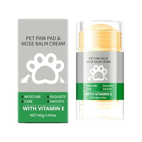 JIEBWCHA Hundepfoten Balsam, trockene rissige Hundeboten - 40g Gentle Hundepfotencreme,Lick Safe Welpenschutz Soother, natürliche Salbe, Katzenfußblockpflege für Hunde und Katzen von JIEBWCHA