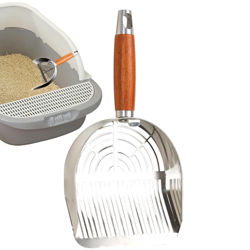 JIEBWCHA Katzentoilette Schaffer, Metallstreu Scoop - Kätzchen Poop Schaufel Hangable Pooper Scooper,Bequemer Griffstreu Sifter Kätzchen Pooper Lifter für Innen im Freien im Freien von JIEBWCHA