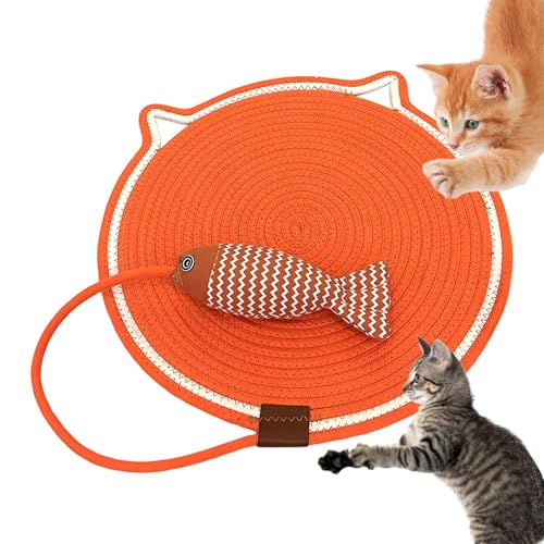 JIEBWCHA Kratzpads für Hauskatzen, Katzenkratzpad | Katzenspielzeug Kratzteppichmatte - Robuste Kratzpads, Katzenkratzer aus Baumwollseil für Hauskatzen von JIEBWCHA