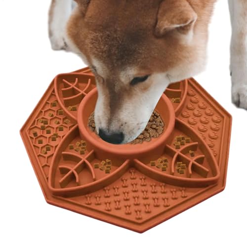 JIEBWCHA Leckmatte für Haustiere, Leckmatte für Hunde - Achteckiges Design Dog Licky Slow Food Pad | Tragbares Leckkissen-Trainingsspielzeug für kleine bis mittelgroße Haustiere von JIEBWCHA