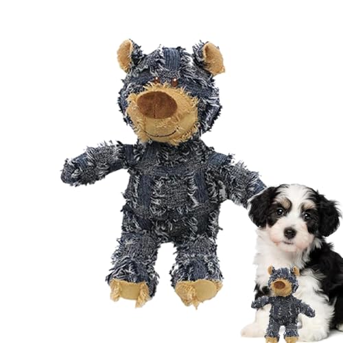 JIEBWCHA Robust Bear, Quietschende Plüsch Hundespielzeug Bär, 21cm Plüschbär Kauspielzeug, Unzerstörbar Bär, Plüschbär Hundespielzeug, Quietschend Plüsch Hat Spielzeug Für Hunde Jeden Alters Geeignet von JIEBWCHA