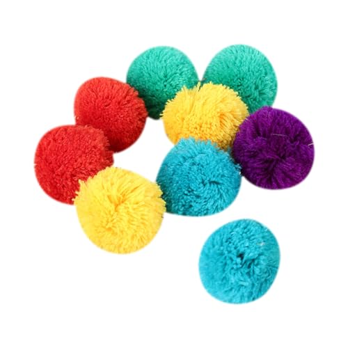 JIHUOO 20 Stück 5 cm Katzenspielzeug, Pompom-Bälle, Katzenspielzeug, weiche Bälle, Kätzchenspielzeug, Knisterbälle, interaktives Katzenspielzeug, Bälle, Kätzchen, Jagdspielzeug, pelzig von JIHUOO