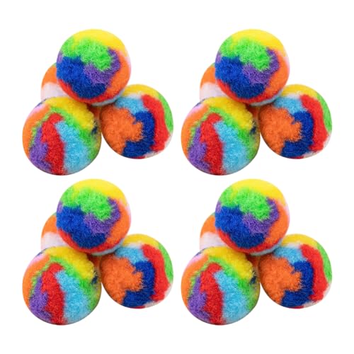 JIHUOO 40 Stück 4,5 cm Regenbogen-Katzenspielzeugbälle, bunte Katzenbälle, weiche Kätzchenbälle, interaktiver Spielball für Haustiere, Trainingsbälle von JIHUOO