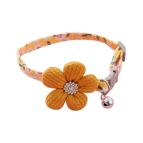 JIHUOO Halsband für kleine Hunde, Blumenmuster, Kätzchen, verstellbar, Strass, Welpenhalsband, niedliches Katzenhalsband, dekoratives Haustierhalsband, Hochzeit, weibliches Hundehalsband mit von JIHUOO