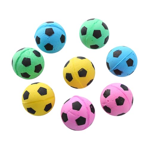 JIHUOO Mini-Fußballbälle aus Schaumstoff, interaktives Katzenspielzeug, weich, für Welpen, Kätzchen, Spielbälle, kleine Hundespielzeuge, Haustierbälle, 10 Stück von JIHUOO