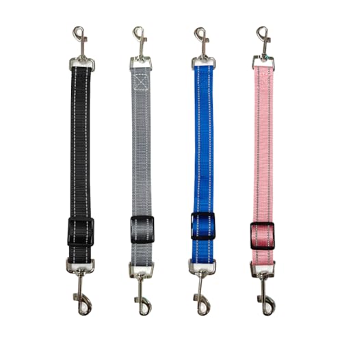 Sicherheits-Hundehalsband-Clips für Hundegeschirr, strapazierfähig, verstellbare Clips mit Doppelverschlüssen, für Hundegeschirr am Halsband, 4 Stück von JIHUOO