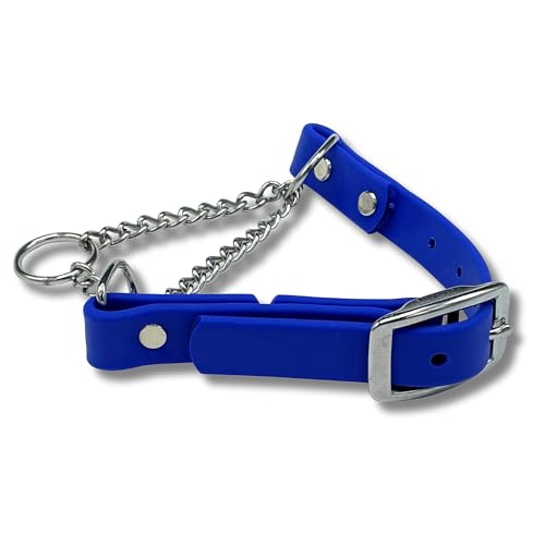 JIM HODGES DOG TRAINING Martingale Halsband für Hunde, Biothane, Edelstahl-Beschläge, kein Ziehen, hergestellt in den USA, professionelle Qualität, Größe XL, Blau von JIM HODGES DOG TRAINING