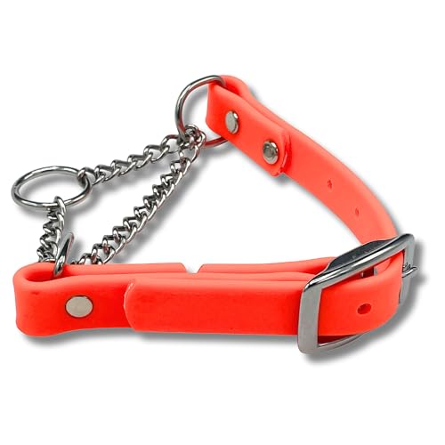 JIM HODGES DOG TRAINING Martingale Halsband für Hunde, Biothane, Edelstahl-Hardware, kein Ziehen, hergestellt in den USA, professionelle Qualität, XL, Orange von JIM HODGES DOG TRAINING