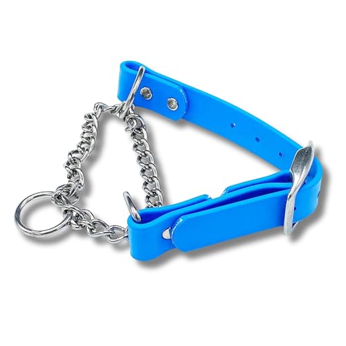 JIM HODGES DOG TRAINING Martingale Halsband für Hunde, Biothane, Edelstahl-Hardware, kein Ziehen, hergestellt in den USA, professionelle Qualität, XS, Hellblau von JIM HODGES DOG TRAINING