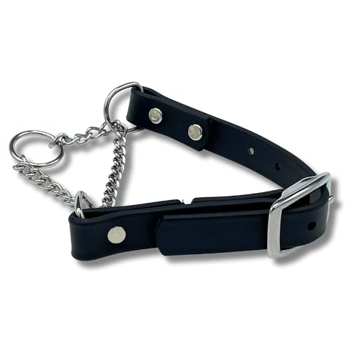 JIM HODGES DOG TRAINING Martingale Halsband für Hunde, Biothane, Edelstahl-Hardware, kein Ziehen, hergestellt in den USA, professionelle Qualität, XS, Schwarz von JIM HODGES DOG TRAINING