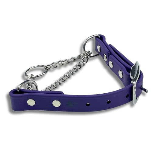 JIM HODGES DOG TRAINING Martingale Halsband für Hunde, Biothane, Edelstahl-Beschläge, kein Ziehen, hergestellt in den USA, professionelle Qualität, Größe XL, Violett von JIM HODGES DOG TRAINING