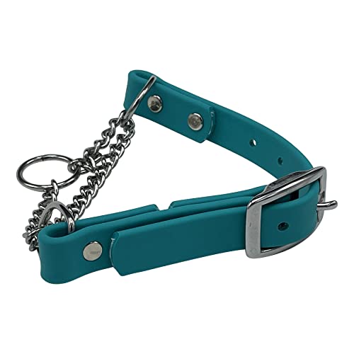 JIM HODGES DOG TRAINING Martingale Halsband für Hunde, Biothane, Edelstahl-Hardware, kein Ziehen, hergestellt in den USA, professionelle Qualität, klein, blaugrün von JIM HODGES DOG TRAINING