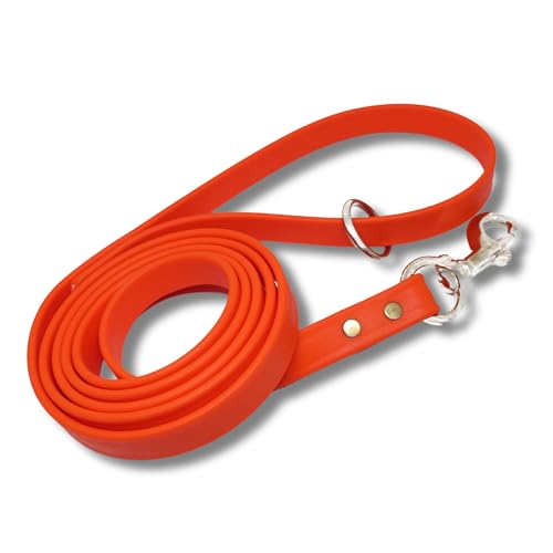 JimHodgesDogTraining Hundeleine, Orange, 1,9 cm x 1,8 m, hochwertige Biothane-Hundeleine, tolle Leine zum Spazierengehen, Training, Wandern und Joggen mit Ihrem Hund, hergestellt in den USA von JIM HODGES DOG TRAINING