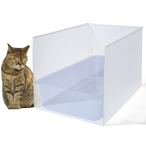 JIMEIQI Katzentoilettenschutz, 60 x 40 x 40 cm (Höhe), hochseitiger Katzentoilettenschutz, ohne Auslaufen, faltbar, extra groß, leicht zu reinigen von JIMEIQI