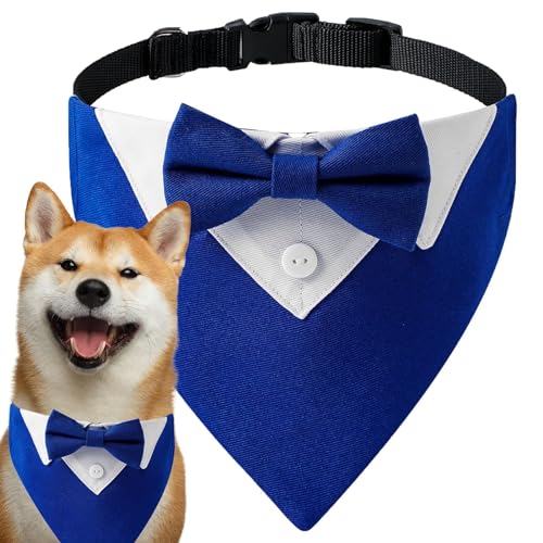 Hundehalsband für Hochzeit – Fliege Halsband für Hunde – verstellbares Halstuch Hund Bandana für Hochzeiten Partys von JINGAN