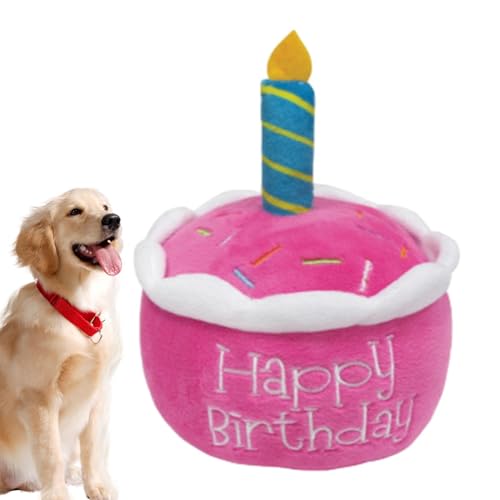 JINGAN Hundekuchenspielzeug | Lovely Plush Hat Cake Pet Toy - Für Hunde, Hundespielzeug, Plüsch Hund Kauspielzeug, Welpe Kuchen Welpe Cupcake Plüsch Waschbar Für von JINGAN