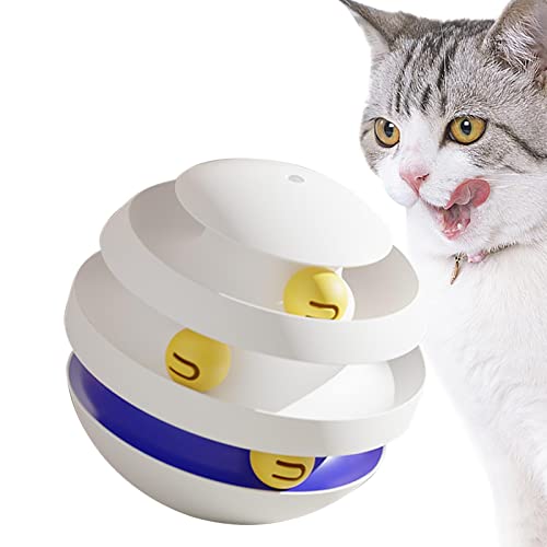 JINGAN Katzenball Spielzeug, 3 Schichten Bewegliches Katzenspielzeug, Lustige Katze Stimulation Spielzeug, Kreative Katzenspur Spielzeug für Katzen Kätzchen Spielzeit von JINGAN