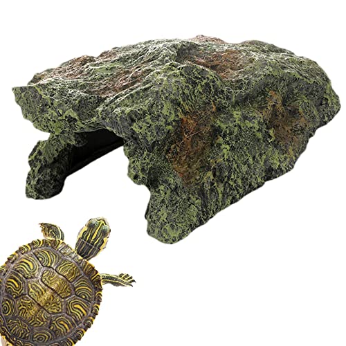 JINGAN Reptilienfelsenhöhle – Schildkröte, Reptilien, Sonnenversteck, Aquarium-Dekoration für Schildkröte, Garnelen, Reptilien, Eidechsen, Amphibien, Bartdrache von JINGAN