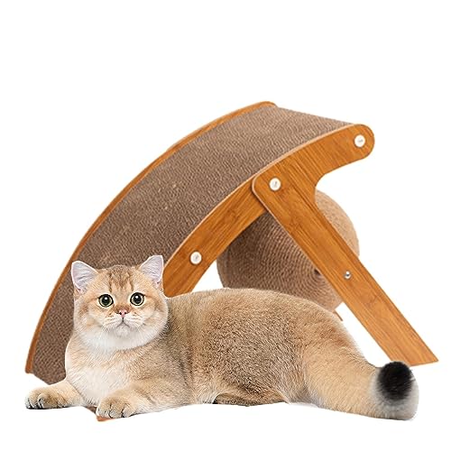 Katzenkratzpads | Umweltfreundliches gewelltes Kratzbrett mit Ball | Indoor Ornament Scratcher für Balkon, Spielzimmer, Arbeitszimmer, Kätzchennest, Wohnzimmer, Schlafzimmer von JINGAN