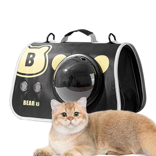 Katzentragetasche - Weiche Seiten Reise Katze Taschen - Crossbody Katzentrage mit Fenster, Hundetragetaschen, Haustier Reiserucksack für Katzen und Hunde von JINGAN