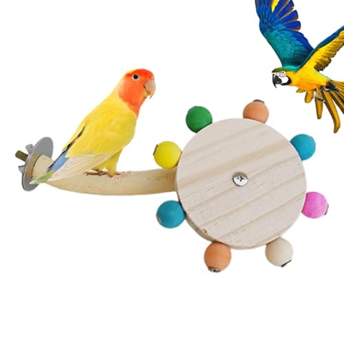 Papageienfußspielzeug, Vogelrollerspielzeug, Vögel Spielen Turnspielzeug, Vogelsitzstangen, Käfigspielzeug, Sittich-Ständer, Sitzstangenspielzeug, drehbares Vogelspielzeug aus Naturholz für Sittiche, von JINGAN