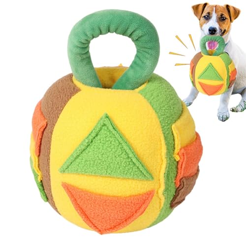 Plüsch-Quietschball-Hundespielzeug,Quietschende Hundebälle - Weicher Quietschball für Haustiere | Snuffle Noisemakers, Zahnreinigung, interaktives Kauspielzeug, gefüllte Quietscher, Leckerli-Spender von JINGAN