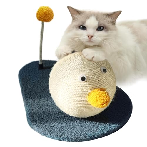 Sisal-Katzenkratzer, Katzenkratzspielzeug | Kratzbrett für Haustiere | Entenförmiges Design erhöht die Interaktivität. Kratzbrett-Spielzeug, verschleißfest, für mittelgroße Katzen von JINGAN