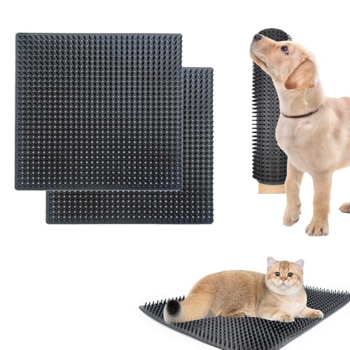 2 Stück Weiche Kratzmatte für Hunde und Katze Kratzbaummatte Kratzschutz Katzenkratzmatte für die Installation an Wand, Zaun, Sofa 30x36 cm von JINGHANGER