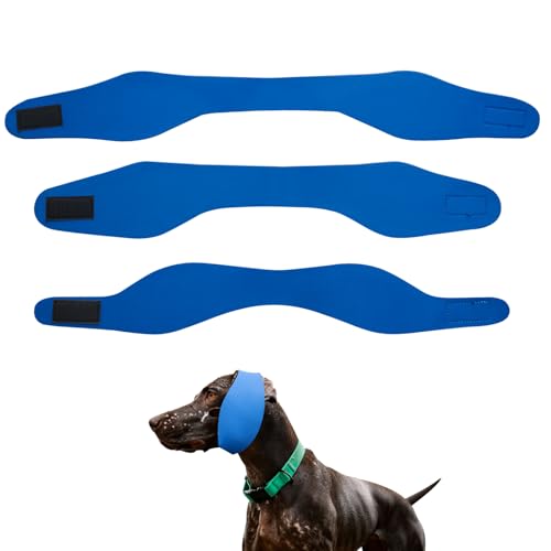 3 Stück Hunde Schwimmkappen 3 Größen Hundeohren Schützen Haustier Zubehör Reisezubehör Dog Swim Cap für kleine, mittelgroße und große Hunde von JINGHANGER