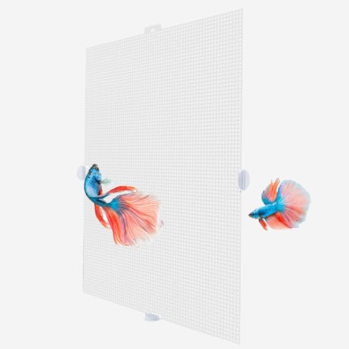 JINGHANGER 2 Stück Aquarium Trennwand 26x33,5 cm Aquarium Tank Grid Trennung Brett mit 10 Runde Halterung Transparenter Kunststoff Aquariumteiler für Aquarium Unten Box von JINGHANGER