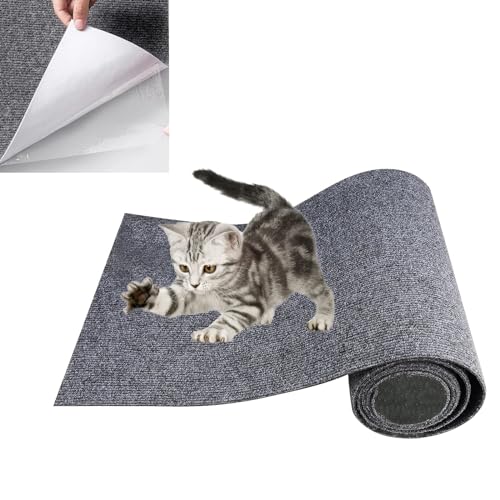 Kratzmatte Katze Wand Kratzteppich Katzen Kratzbretter Katze Zuschneidbar Selbstklebender Katzensofaschutz für Katzenwandmöbel und Kratzbäume 200x40 cm von JINGHANGER