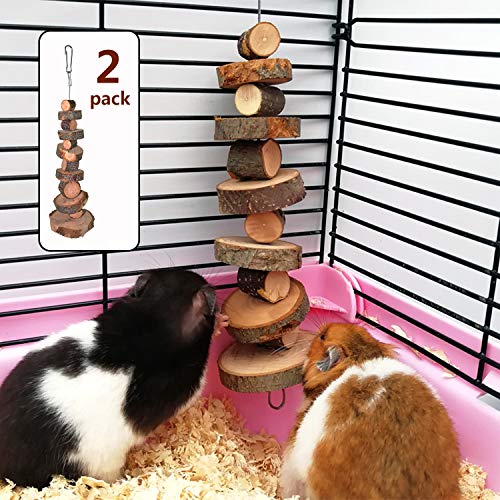 JINGLAN Kauspielzeug aus natürlichem Bio-Apfelholz, 2 Stück, kleine Tier-Snack-Spielzeug geeignet für Kaninchen, Chinchilla, Meerschweinchen, Hamster, Zähneknirschen von JINGLAN