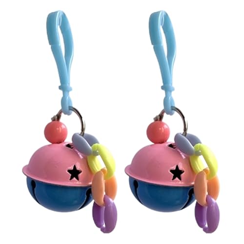 JINGLING Conure Toys Glocke, Sittich-Glockenspielzeug,2 Stück Vogelkäfig-Glockenanhänger | Wiederverwendbares großes Nymphensittich-Spielzeug, Vogelkäfig-Zubehör für interaktiven Spaß von JINGLING