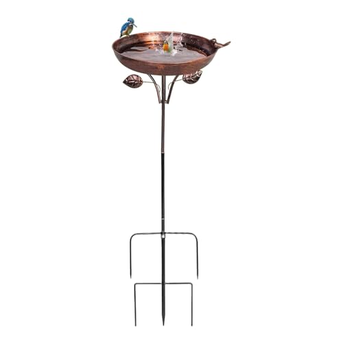 JINGLING Großes Vogelbad auf Fuß – freistehender Spender – Dekoration für den Außenbereich mit 5 Zweigen für Garten, Terrasse, Rasen, Hof, Terrasse JINGLING Großes Vogelbad auf Fuß – freistehender Spender – Dekoration für den Außenbereich mit 5 Zweigen für Garten, Terrasse, Rasen, Hof, Terrasse von JINGLING