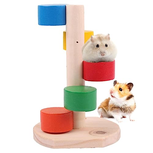 JINGLING Hamster Holztreppe - Hölzernes Klettertreppen-Übungsspielzeug für Hamster | Hamster-Regenbogenleiter für Meerschweinchen, Treppenkletterleiter, Kinderkrankheiten, Treppen, lässig von JINGLING