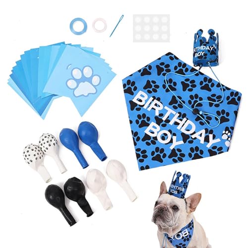 JINGLING Hunde-Geburtstagshut,Hunde-Geburtstagsparty-Zubehör | Hundegeburtstagsoutfit verstellbar | Hundeschal, Hundemädchen-Geburtstags-Bandanas-Set, lebendiges Feier-Design für kleine und von JINGLING